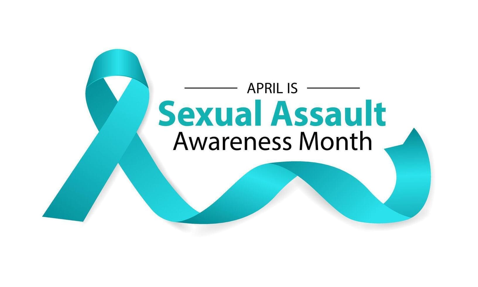 sexual-assault-awareness-month-concept-banner-with-teal-ribbon-illustration-poster-flyer-and-banner-background-design-vector